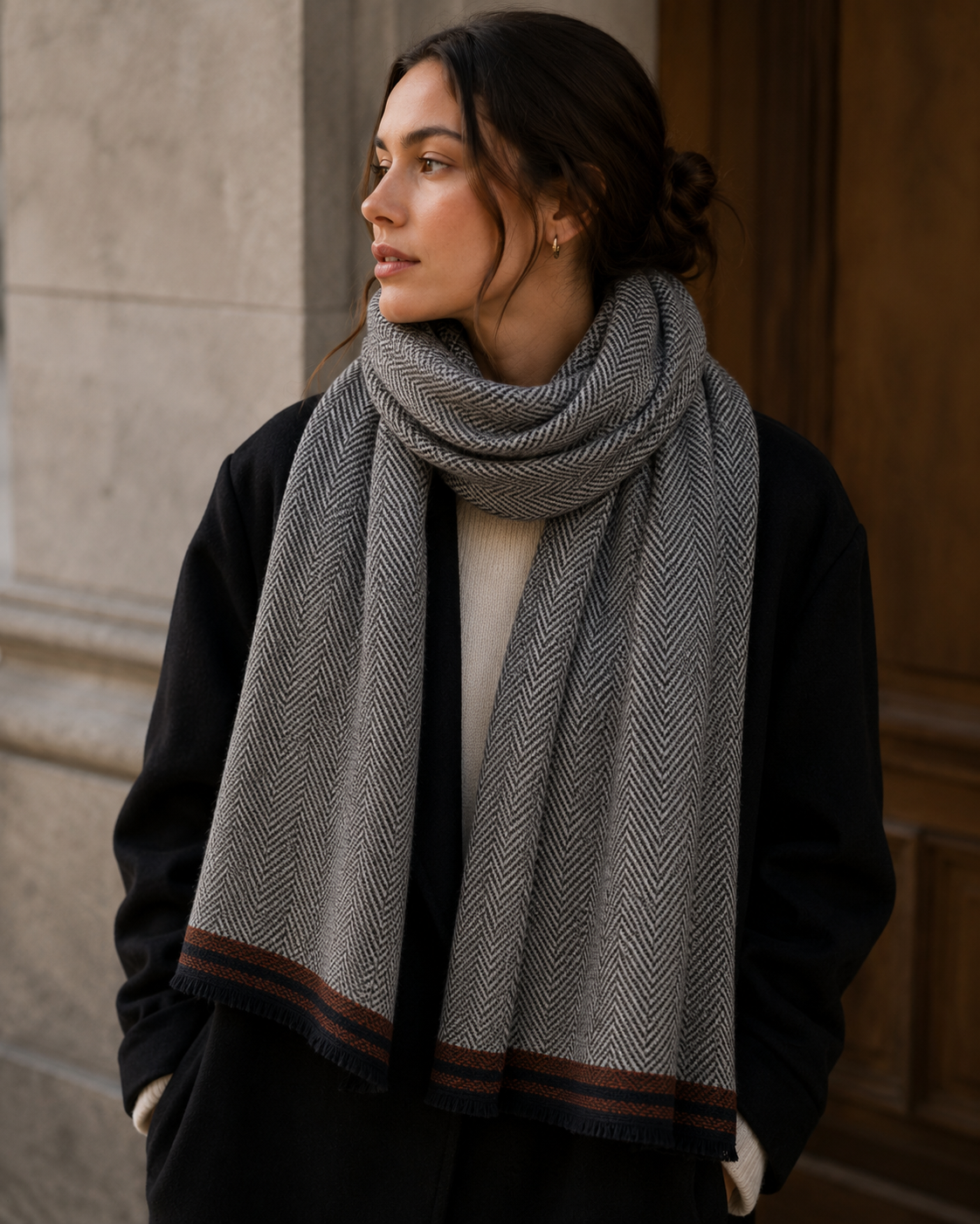 The Herringbone Traveller Scarf | 100% Wool