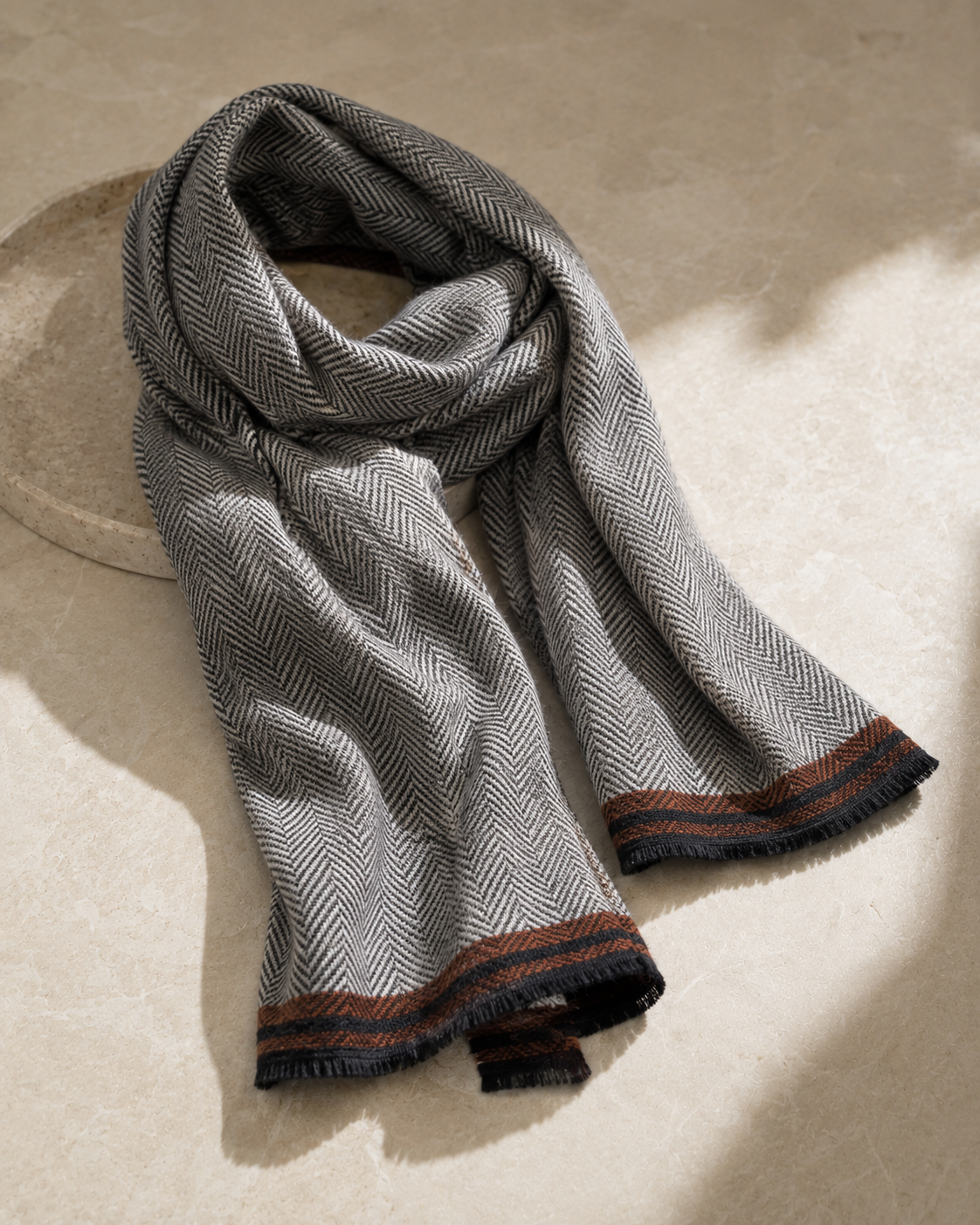 The Herringbone Traveller Scarf | 100% Wool