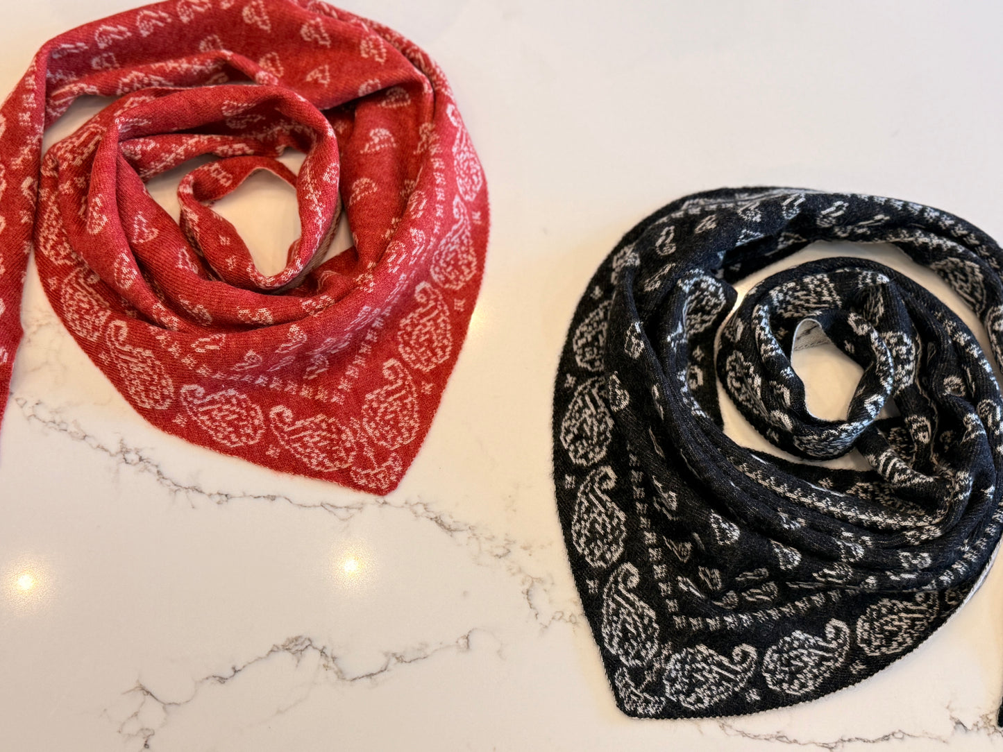 Cashmere patterned triangle Scarf