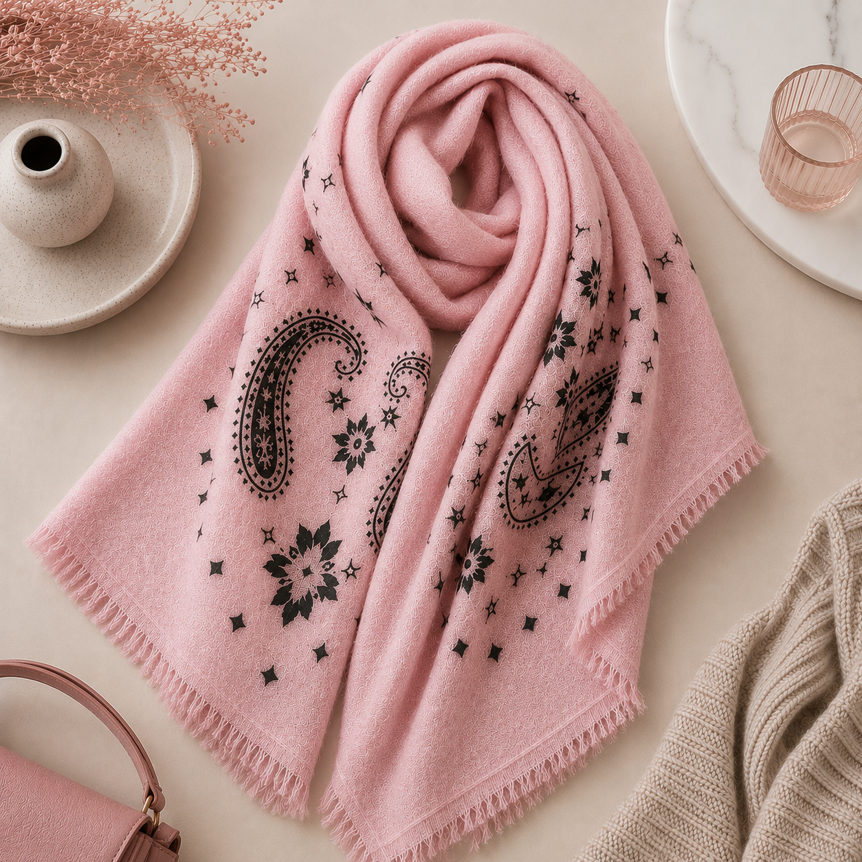 The Signature Patterned Cashmere Scarf - Medium
