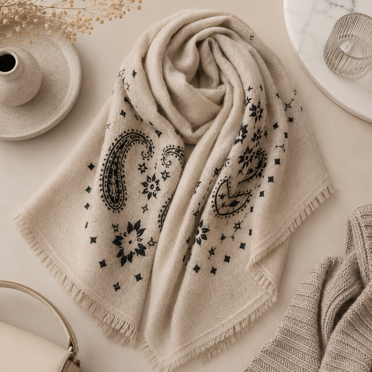 The Signature Patterned Cashmere Scarf - Medium