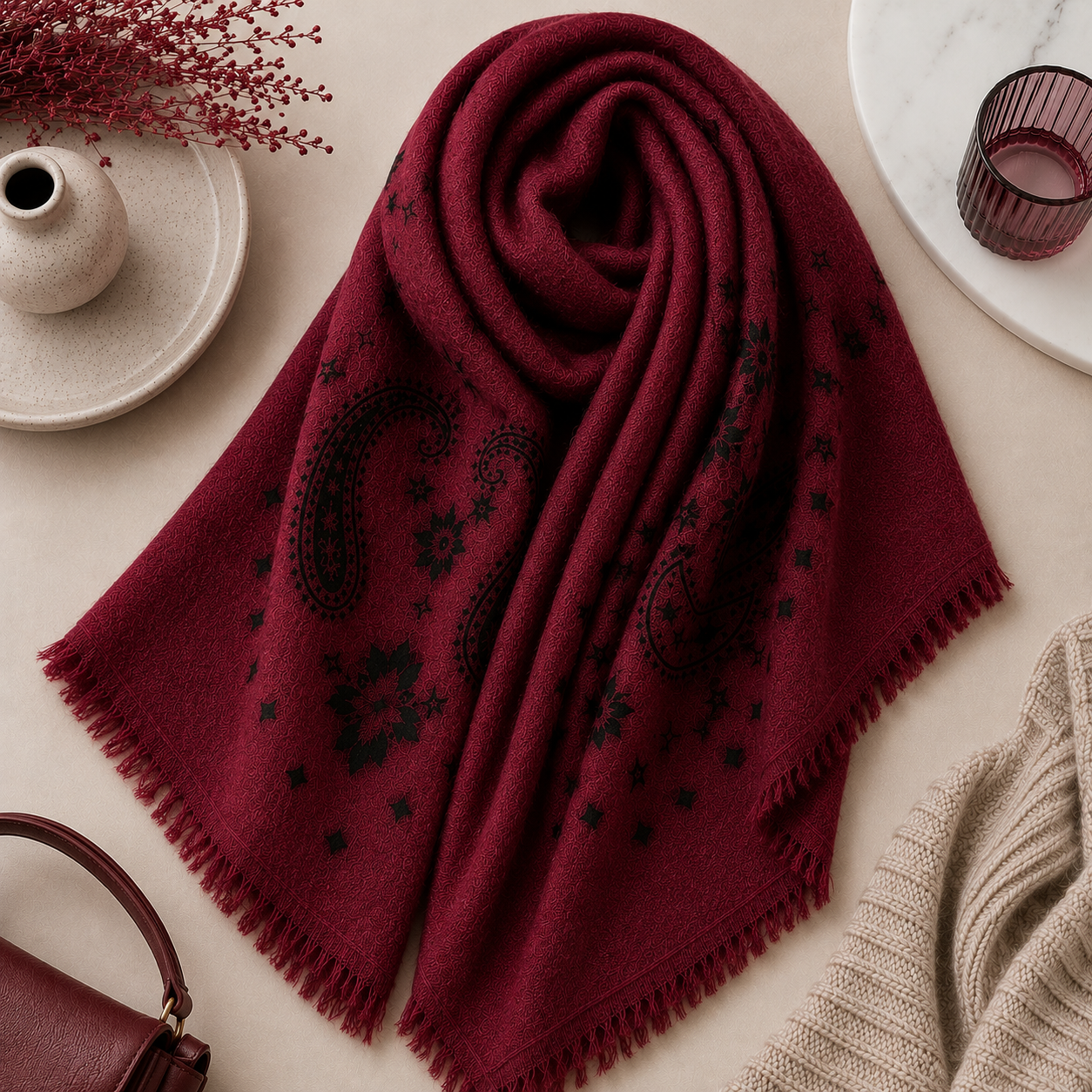 The Signature Patterned Cashmere Scarf - Medium