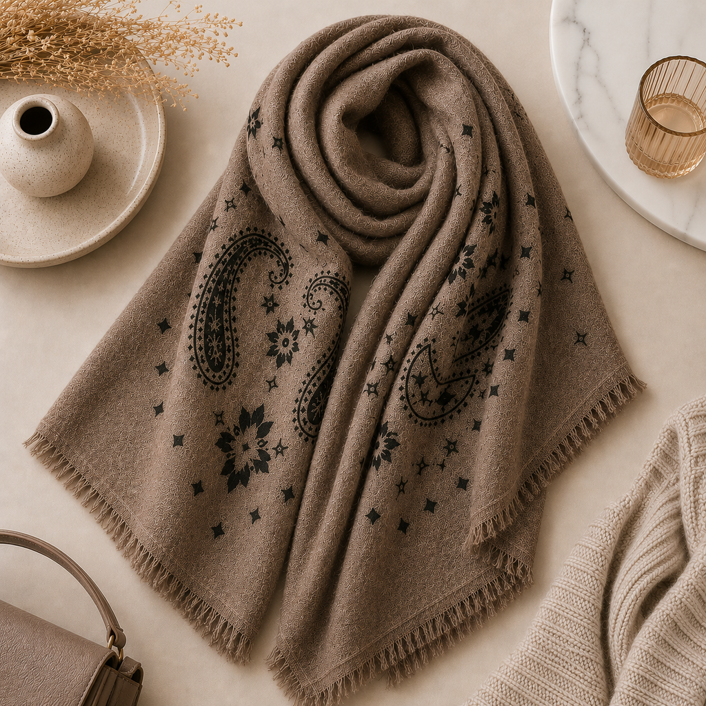 The Signature Patterned Cashmere Scarf - Medium