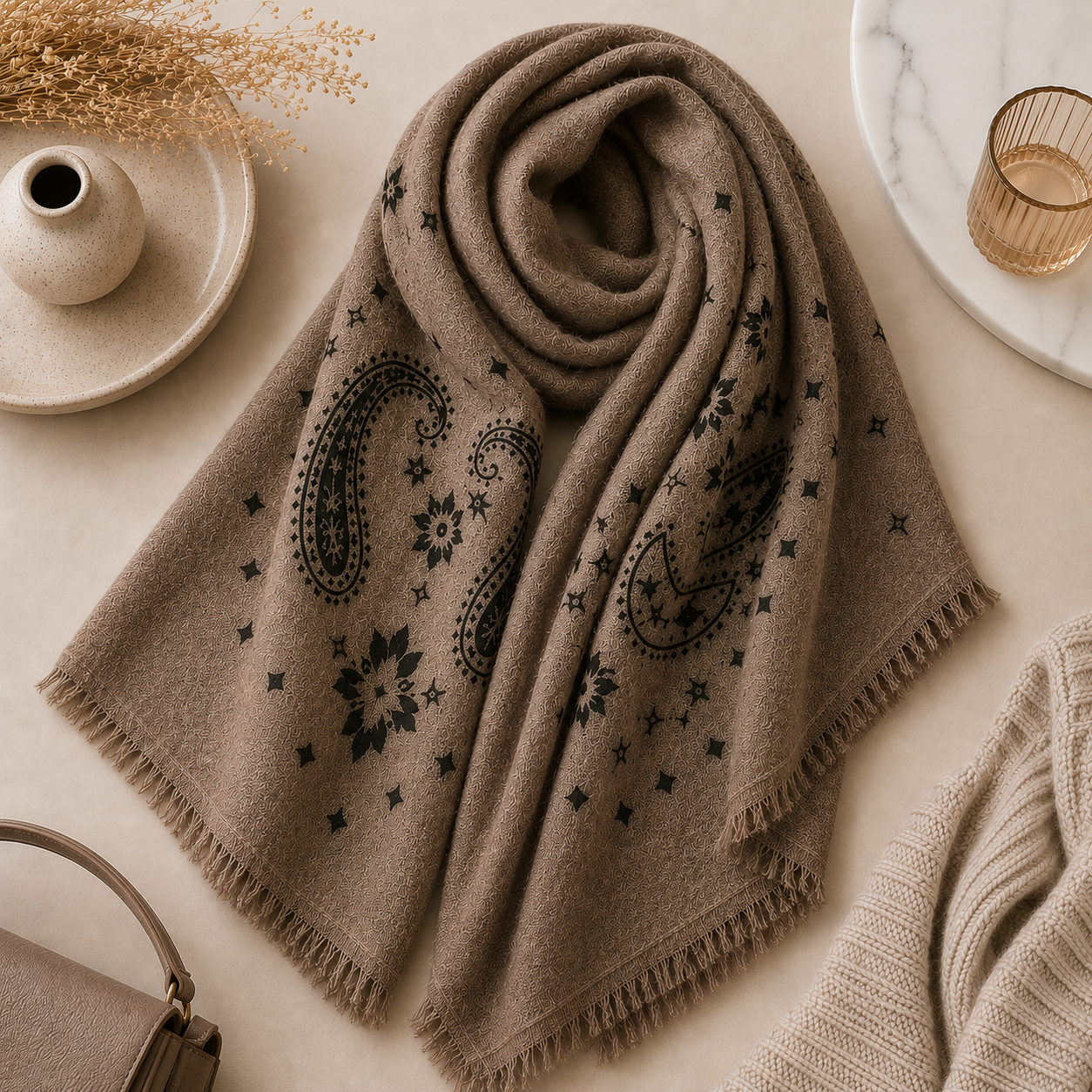 The Signature Patterned Cashmere Scarf - Medium