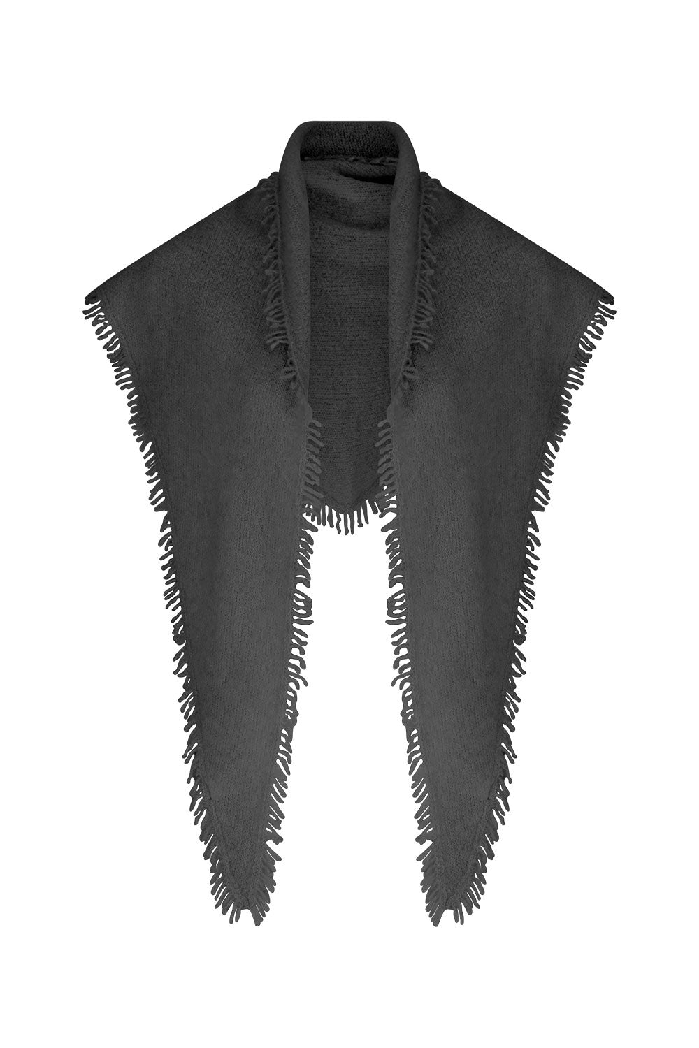The Boucle Cashmere Fringe Triangle Scarf