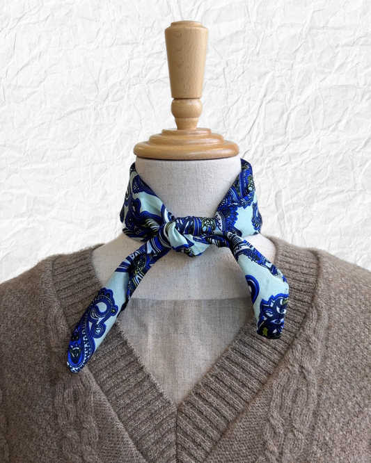 Silk Scarf Blue