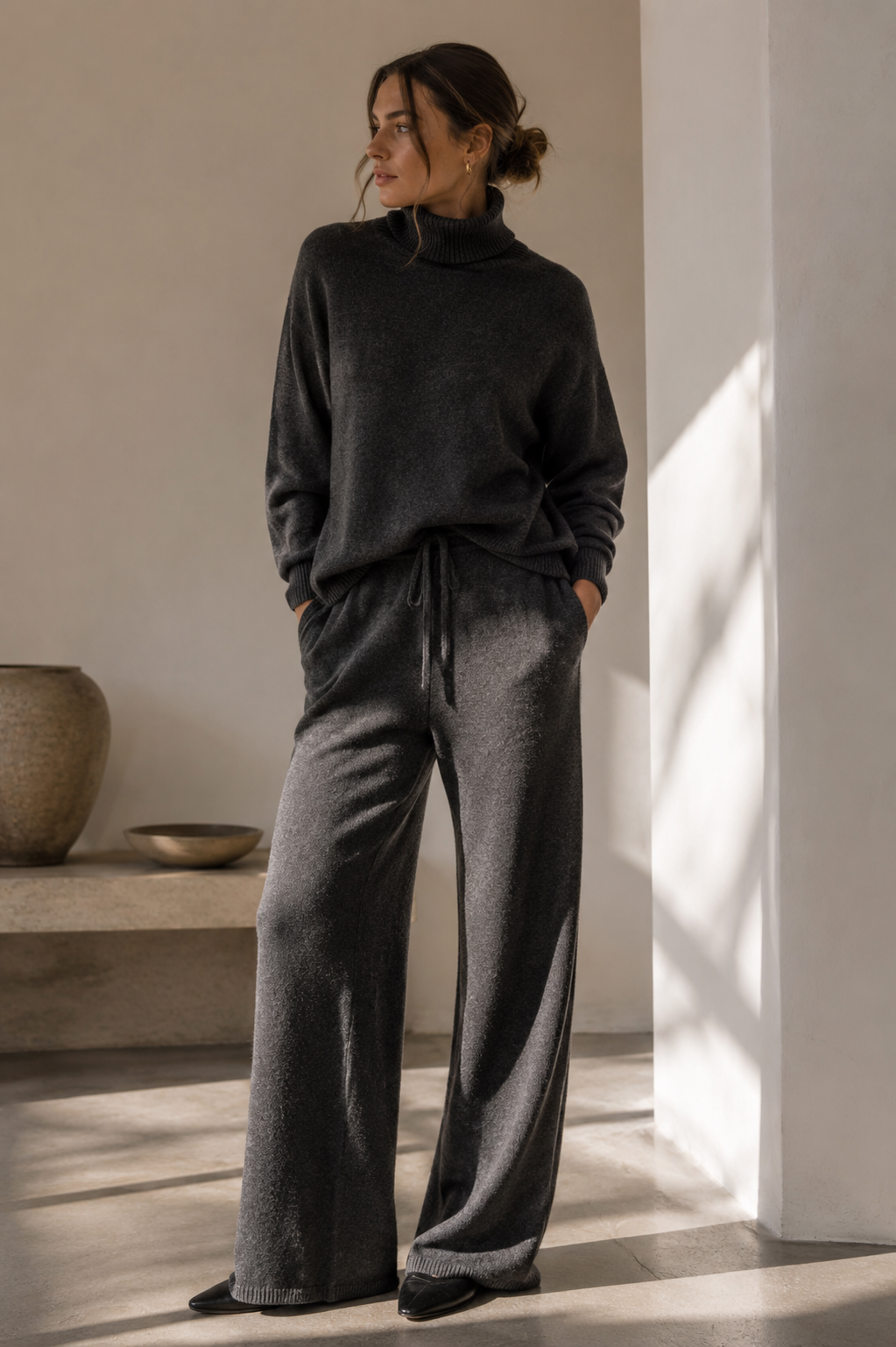 The Atelier Pant | 100% Cashmere Wide Leg Pant