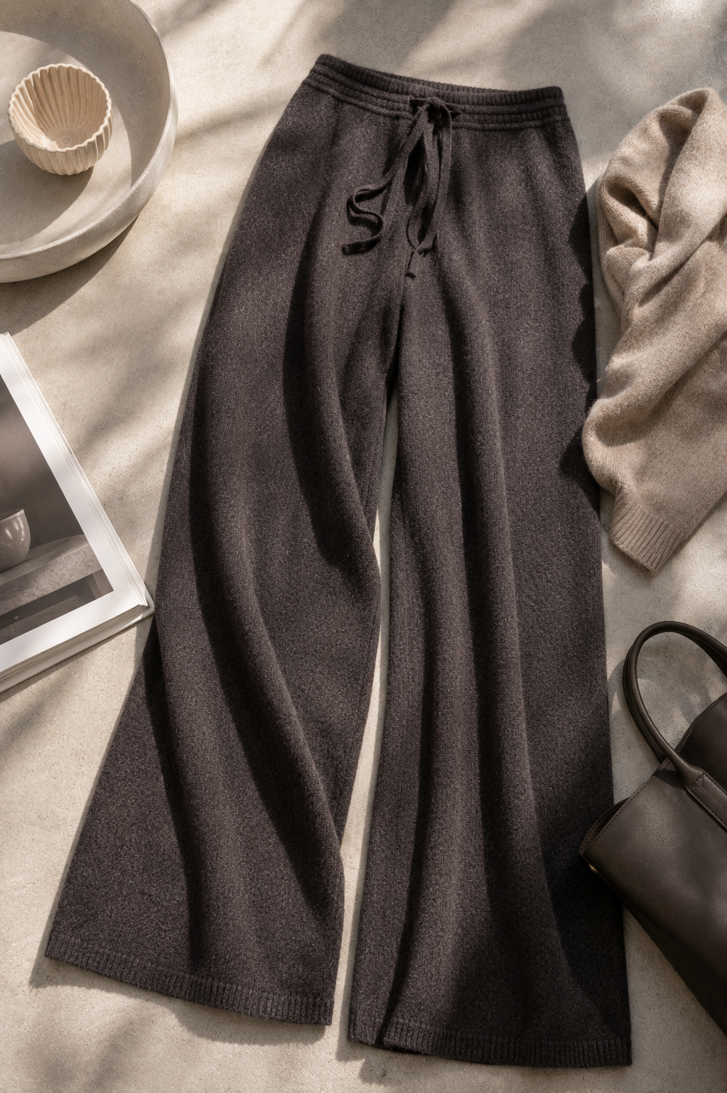 The Atelier Pant | 100% Cashmere Wide Leg Pant
